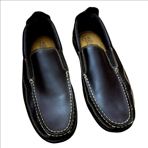 Flexstep Men's Brown Leather Loafers Size 9.5 New - Picture 1 of 3